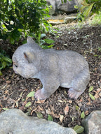 AUSTRALIAN WOMBAT EATING A LEAF GARDEN STATUE