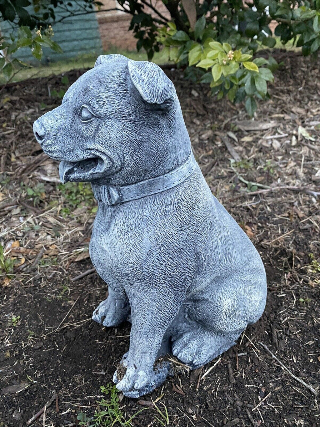 Medium Staffordshire Bull Terrier Statue - Concrete Garden Ornament