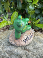 Green Tree Frog Welcome  Animal Concrete Cement Garden Statue Australian Made