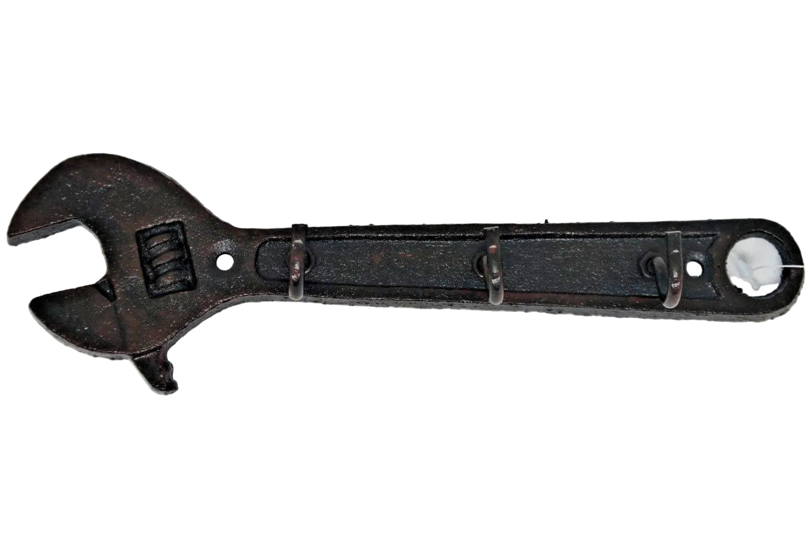 Vintage Cast Iron Metal Rustic Antique Wrench Spanner Key Hook Holder Rack