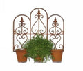 Rustic Brown Iron Window Flower Pot Holder Stand Planter Home Garden Decor