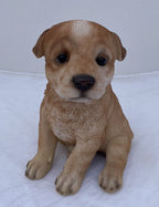 RED CATTLE DOG HEELER STATUE PUPPY MEMORIAL ANIMAL GARDEN ORNAMENT SCULPTURE