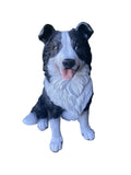 Border Collie Sitting Statue Working Sheepdog Ornament Memorial Home Decor 36CM