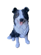 Border Collie Sitting Statue Working Sheepdog Ornament Memorial Home Decor 36CM