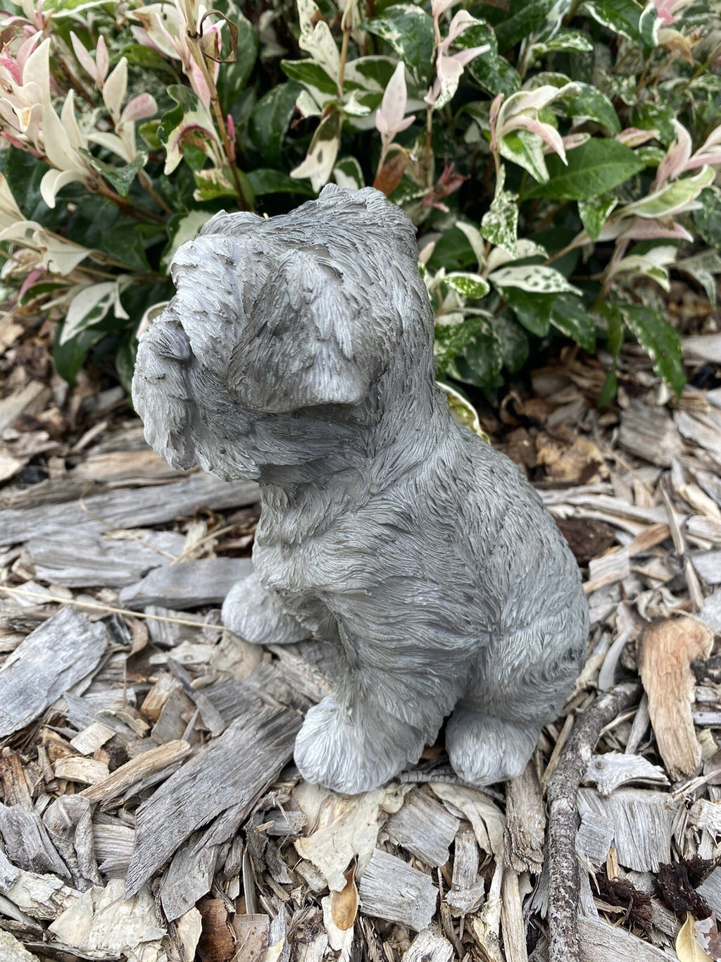 SCHNAUZER STATUE PUPPY DOG MEMORIAL ANIMAL GARDEN ORNAMENT SCULPTURE
