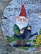 Welcome To My Garden Gnome Sign Cement Garden Path Stepping Stone Decor 25cm