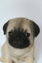 MINI PUG  DOG SITTING ANIMAL GARDEN MEMOERIAL STATUE ORNAMENT FIGURINE GIFT