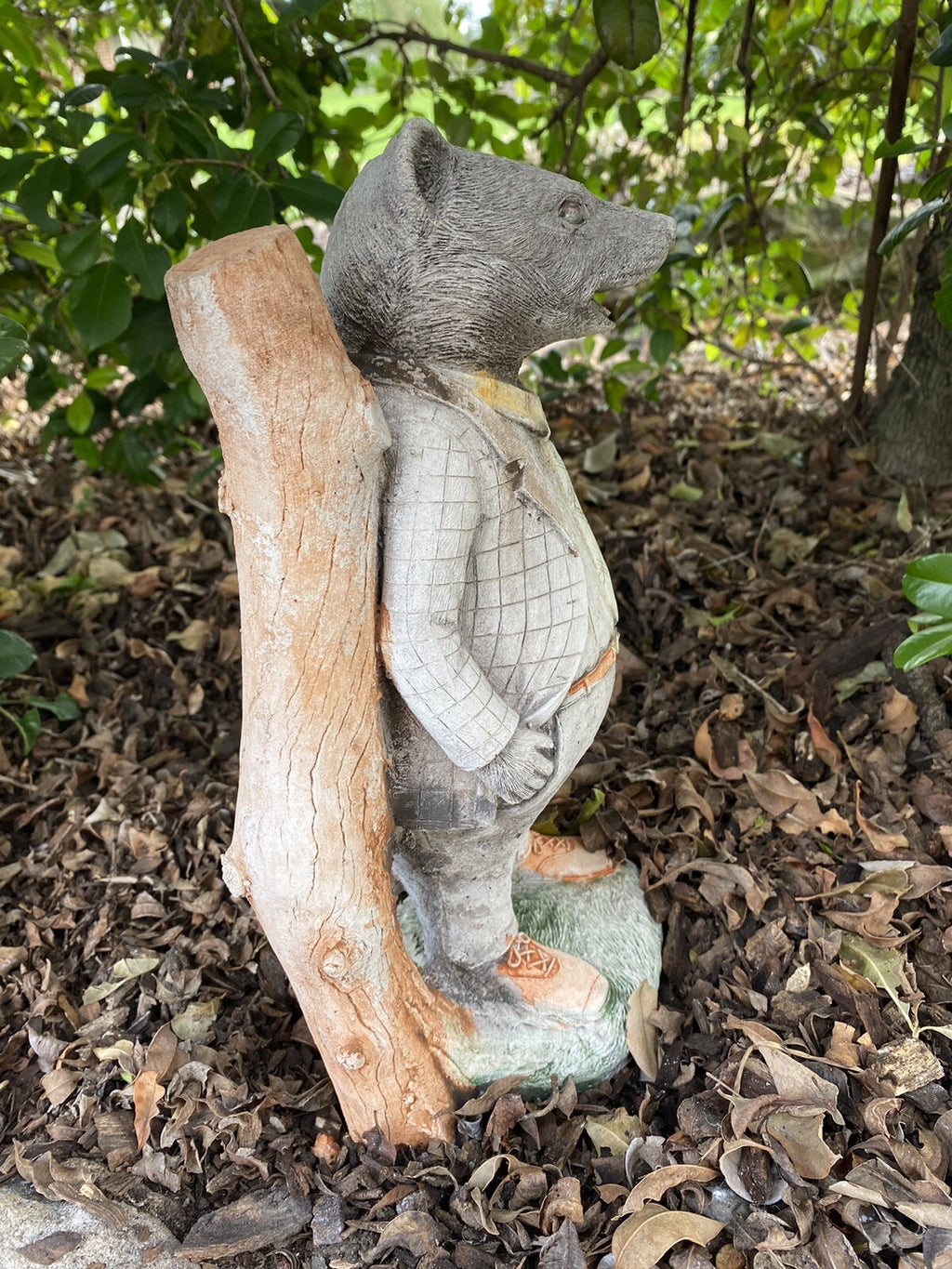 Willow Badger With Post Statue Animal Concrete Cement Garden Australian Made