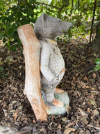 Willow Badger With Post Statue Animal Concrete Cement Garden Australian Made