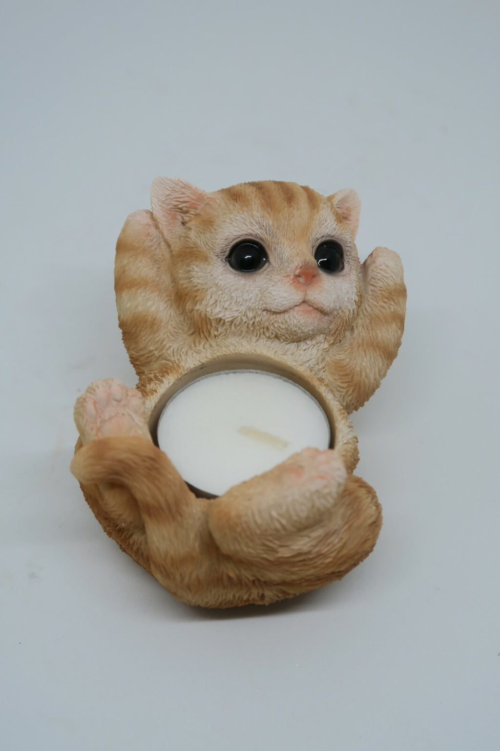 Tea light candle holders Ginger Tabby Cat Kitten statue ~Ornament ~ Home Decor