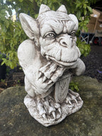 Gargoyle With Shield ,Gargoyle with Sword Garden Statue Ornament 46 cm High