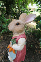 Willow Mother Rabbit Statue With Spade and Carrot Garden Statue lawn Ornament