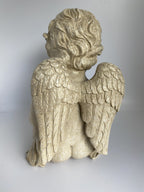 DOG MEMORIAL STATUE DOG PUPPY WITH WINGS PLAQUE  ORNAMENT