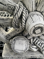 Anzac Wagon Wheel Double Sided Concrete Garden Statue Ornament  Australian Made