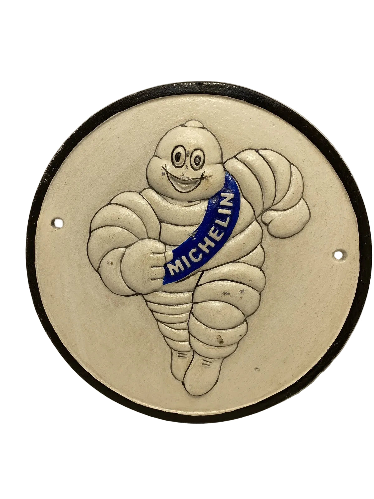 Michelin Tyre Man Cast Iron Circle Sign Plaque Man Cave Bar Pub  Garage Vintage
