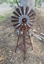 Rustic Windmill Metal Southern Cross Garden Ornament Sculpture Rust  120 cm