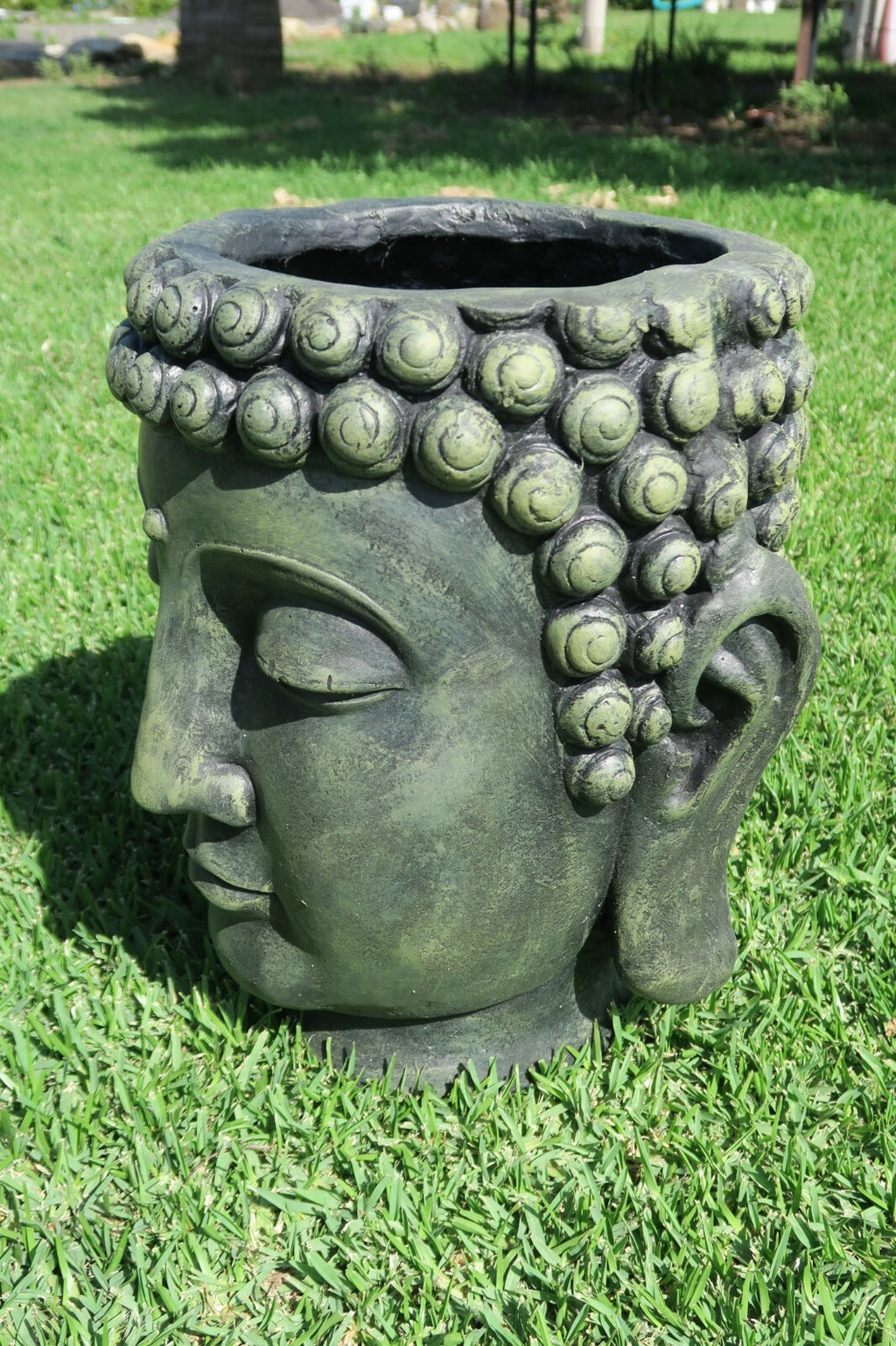 THAI BUDDHA HEAD PLANTER FLOWER POT ORNAMENT 42CM