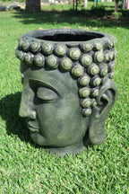 THAI BUDDHA HEAD PLANTER FLOWER POT ORNAMENT 42CM