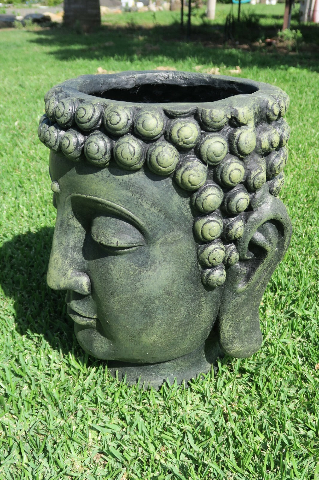 THAI BUDDHA HEAD PLANTER FLOWER POT ORNAMENT 42CM