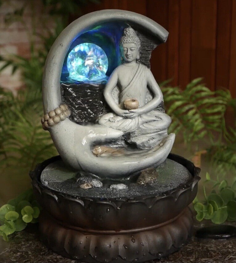 Hand Thai Buddha Small indoor / Outdoor table top Water fountain water feature