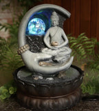 Hand Thai Buddha Small indoor / Outdoor table top Water fountain water feature