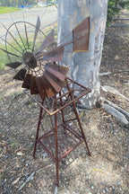 Rustic Windmill Metal Southern Cross Garden Ornament Sculpture Rust  160 cm