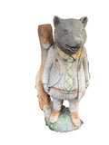 Willow Badger With Post Statue Animal Concrete Cement Garden Australian Made