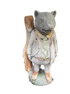 Willow Badger With Post Statue Animal Concrete Cement Garden Australian Made