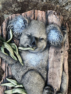 Koala Branch Wall Plaque Garden Statue Ornament Animal Concrete Australian Made