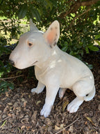 BULL TERRIER SITTING DOG ANIMAL GARDEN STATUE ORNAMENT FIGURINE LARGE