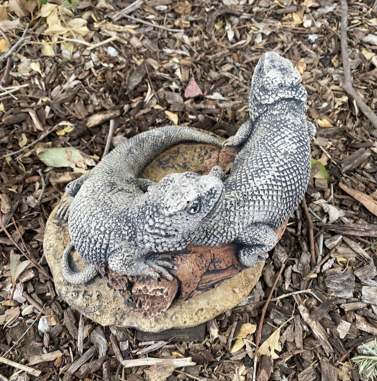 Bearded Dragon Lizard Garden Statue Ornament Animal Concrete Australia Made Pair
