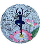 Welcome To My Garden Fairy Cement Garden Path Stepping Stone Ornament Sign 25cm