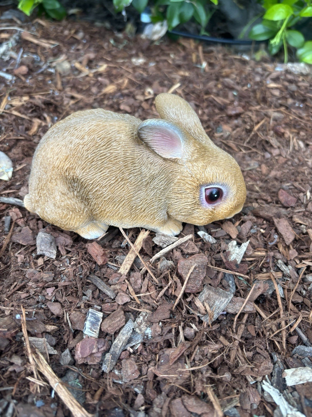 SET OF 4 RABBIT BUNNY ANIMAL GARDEN STATUE ORNAMENT FIGURINE BROWN WHITE