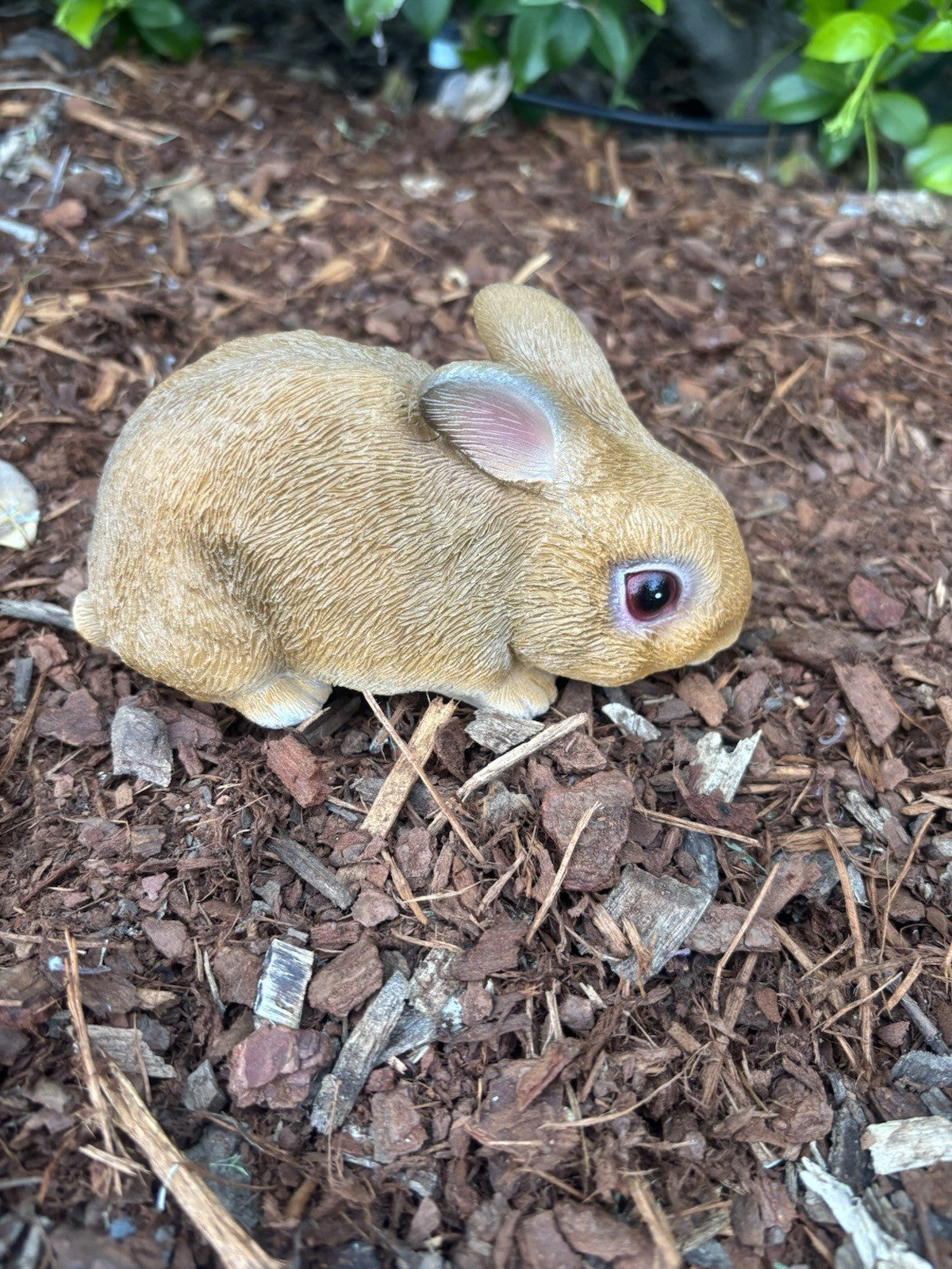 SET OF 4 RABBIT BUNNY ANIMAL GARDEN STATUE ORNAMENT FIGURINE BROWN WHITE