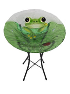 Wild Bird Bath Feeder Food Station Garden Ornaments Green Frog Ladybug Bee Water