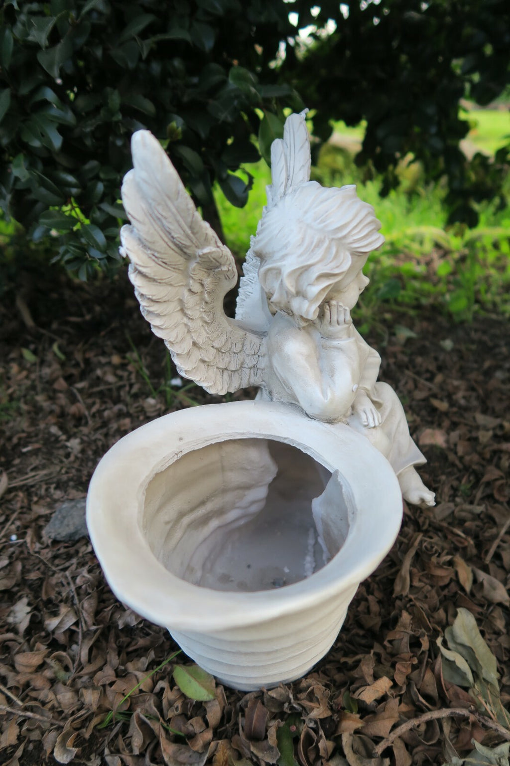 Angel Seashell Pot Plant planter Statue Ornament Home Decor 32cm A