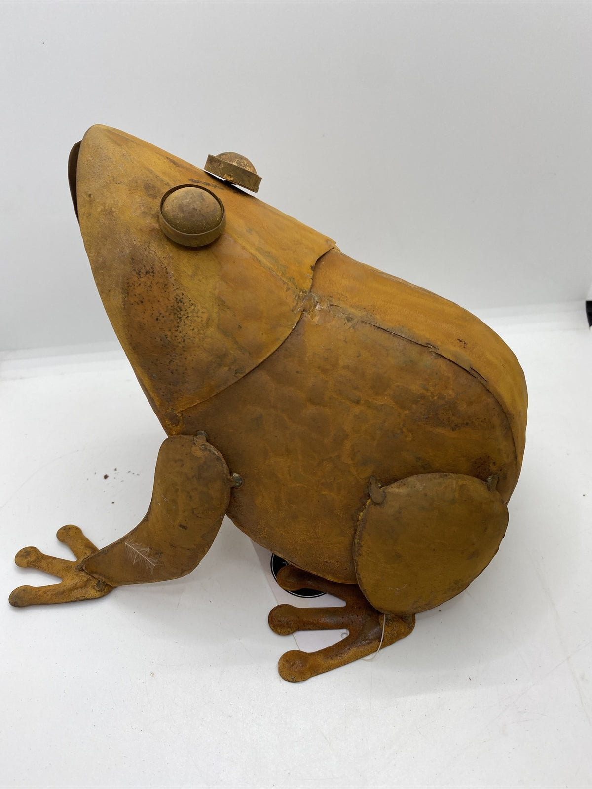 Rusty Metal Frog Garden Decor Statue Ornament Decor Large Brown