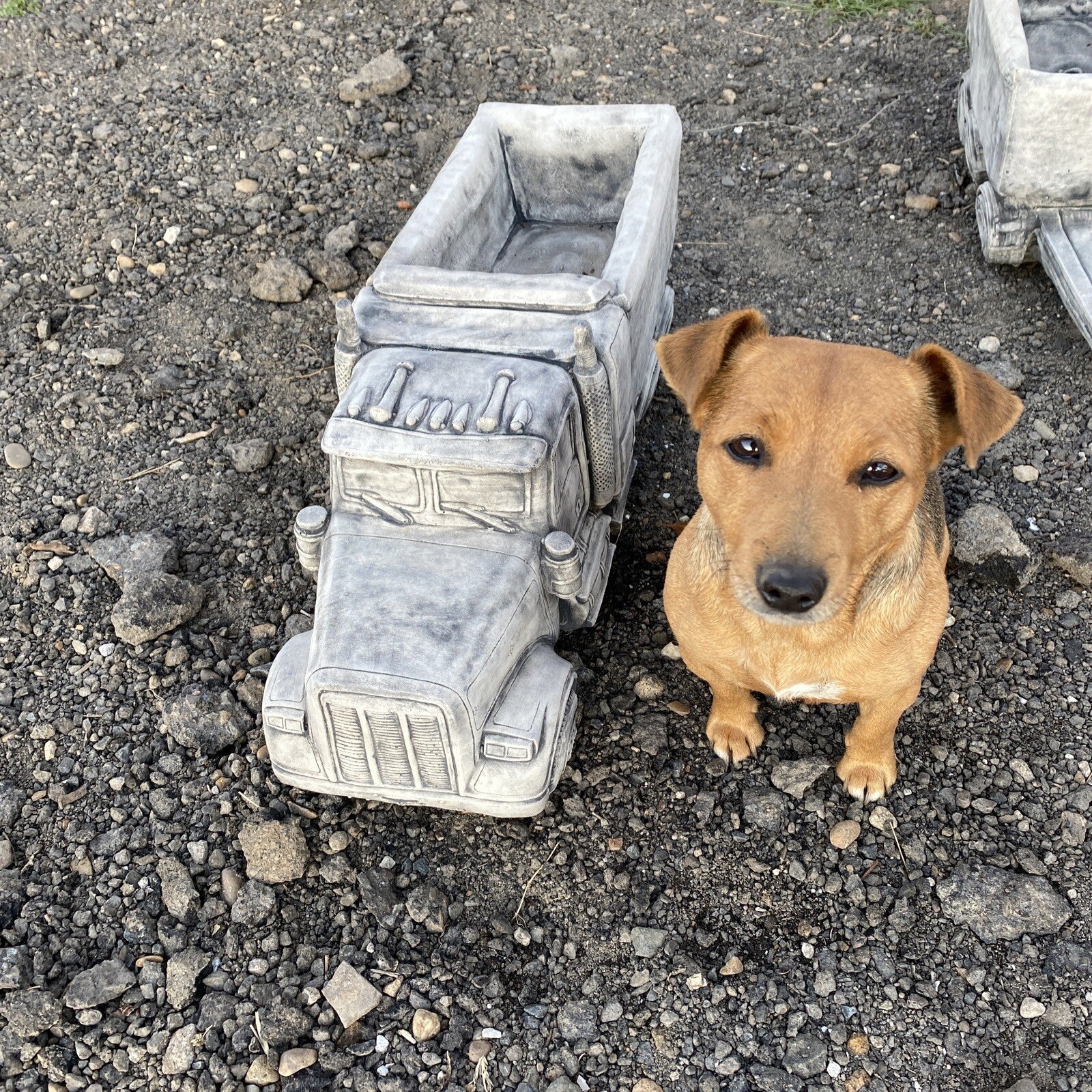 Truck and Dog Statue Ornament - Pick up only
