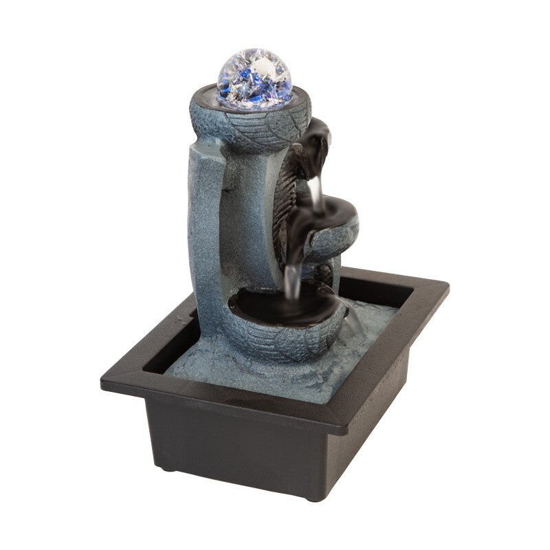 CURL DRIFT WATER FEATURE FOUNTAIN INDOOR OUTDOOR BENCH TOP HOME DECOR