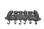 Rustic Pig Piggy Piglets 6 Hook Cast Iron Metal Key Hook Holder