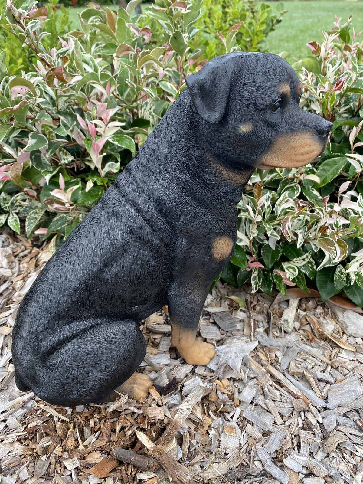 ROTTI ROTTWEILER STATUE PUPPY MEMORIAL ANIMAL GARDEN ORNAMENT SCULPTURE