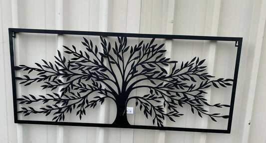 Tree of Life Metal Hanging Wall Art 99 X 42cm  Rustic Sculpture Home Garden