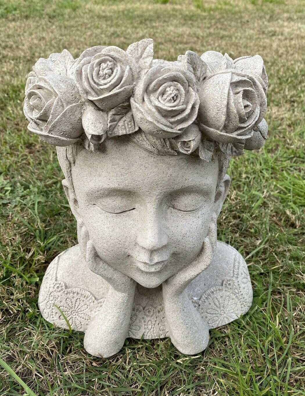 Adelpha Princess - Resin Head Planter Pot for Succulents Cactus Indoor  Plants