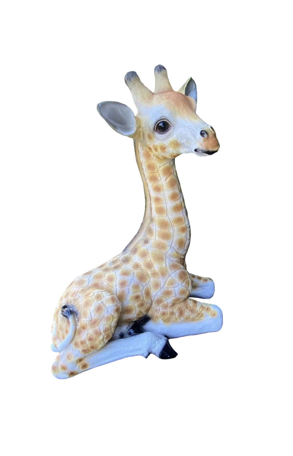 GIRAFFE SITTING SAFARI ANIMAL GARDEN STATUE ORNAMENT FIGURINE SCULPTURE