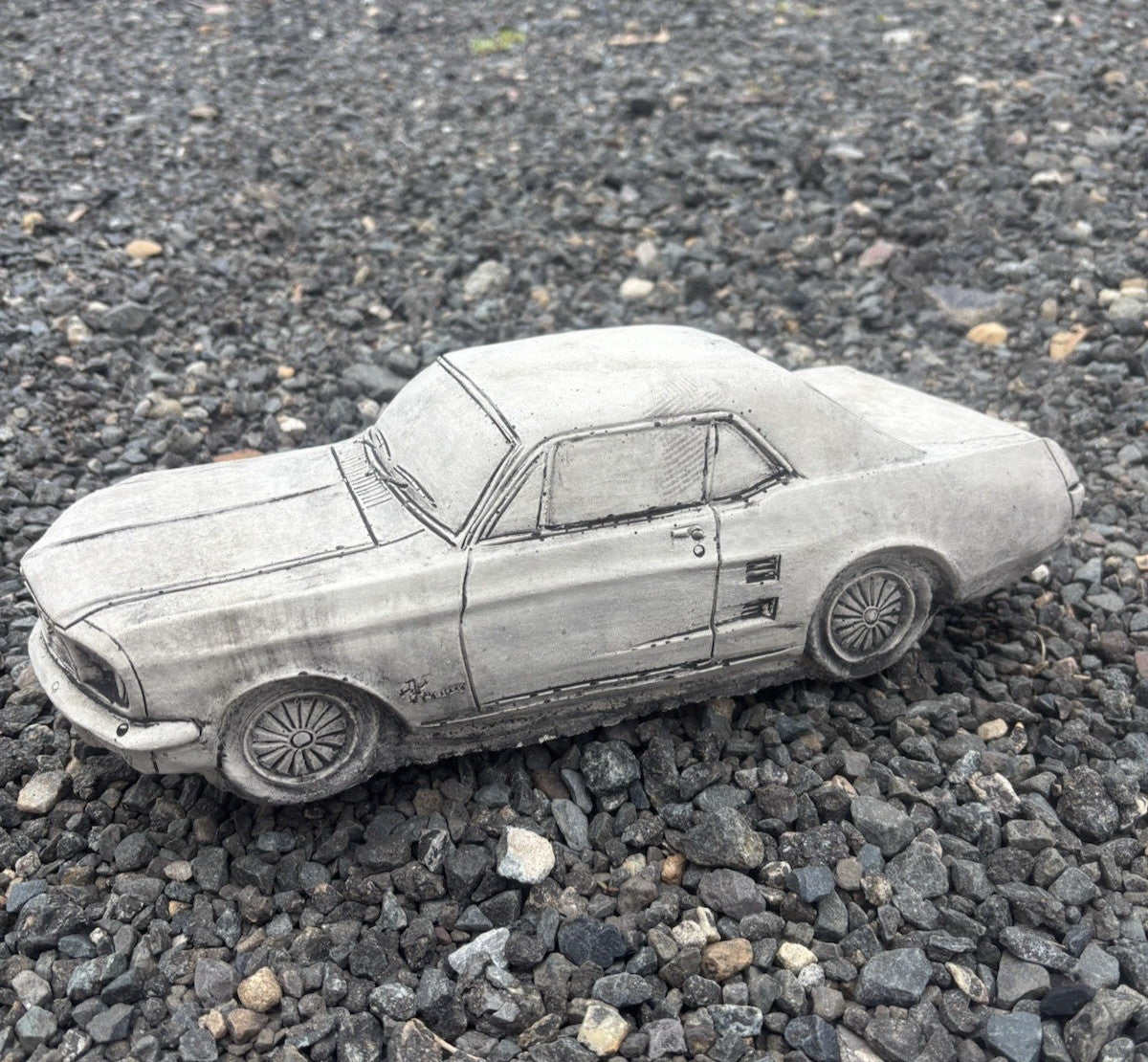 1966 Mustang Concrete Car Statue | Classic Car Ornament