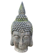 Antiqued Manjushri Buddha Head Statue Garden Ornament Sculpture 55cm