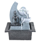 YOGA MEDITATION WATER FEATURE FOUNTAIN INDOOR OUTDOOR BENCH TOP HOME DECOR