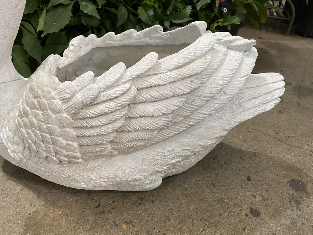 Swan Planter Pot Plant Garden Sculpture Statue White Hamptons Large White