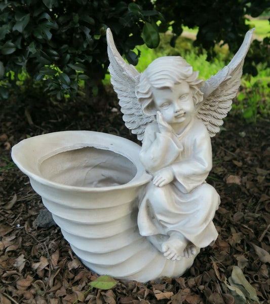 Angel Seashell Pot Plant planter Statue Ornament Home Decor 32cm A