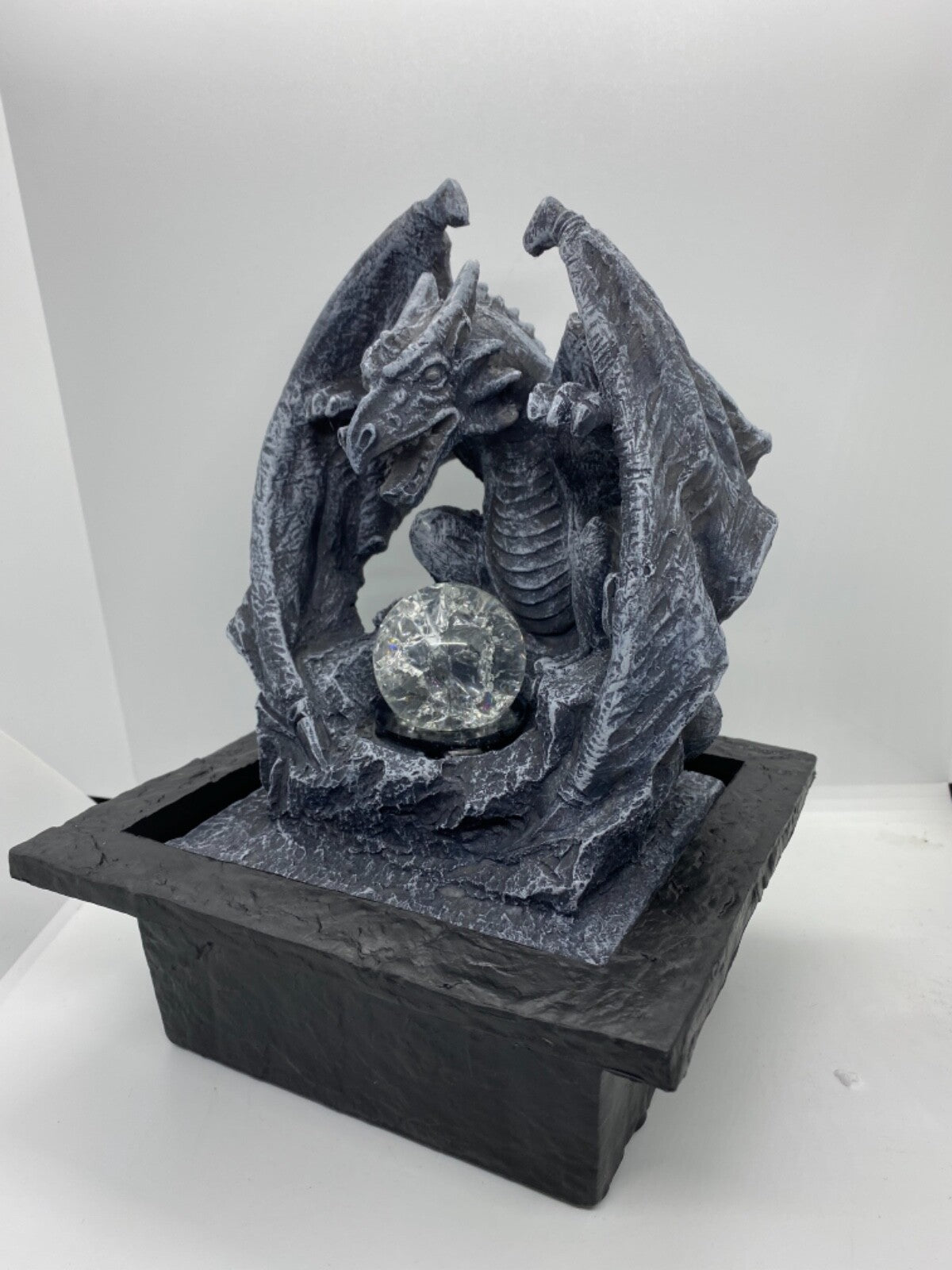 MYSTICAL DRAGON WATER FEATURE FOUNTAIN INDOOR OUTDOOR BENCH TOP HOME DECOR